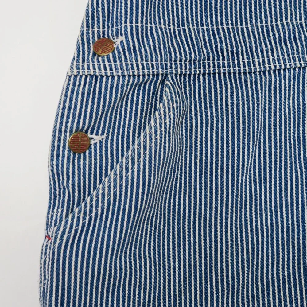 Vintage 90s Round House Denim Engineer Striped Overalls - Picture 8 of 13